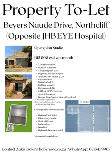 Studio Office to let in Northcliff