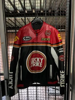 Vintage Lucky Strike Motorbike Leather Jacket