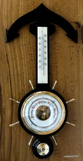 Barometer in Solid Brass Ø129-117 H 33mm.total size L x 490 W x 230mm Made in western Germany