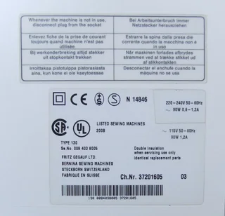 BERNINA 130 Activa High Class Sewing Machine Made in Switzerland as New