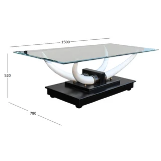 Elephant   Coffee Table 1500 Rec Glass Top
