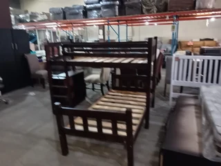 Pine Bunkbed L-shape Mahogany B X