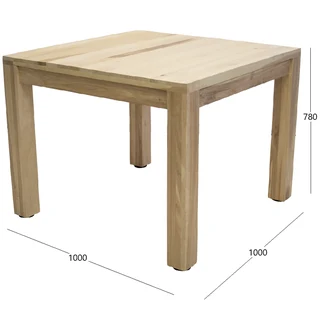 Mod   Solid Wood Table 100x100 Cot-w Old