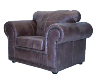 Genuine Full Leather Afrika Armchair – Exotic W/Brown