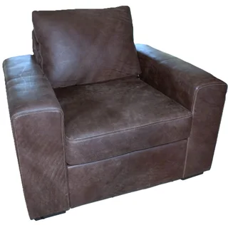 Genuine Full Leather Mod Armchair – Exotic W/Brown