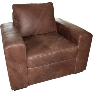 Genuine Full Leather Mod Armchair -Exotic W/Spice