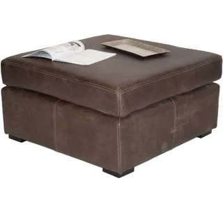 Genuine Full Leather Mod Modular Ottoman Exotic W/Brown