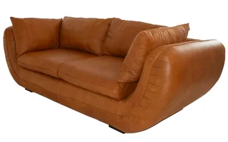 Genuine Full Leather Regal 3 Seater Couch – Exotic W/Tan