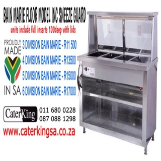 Floor Model Bain Marie With Sneeze Guard