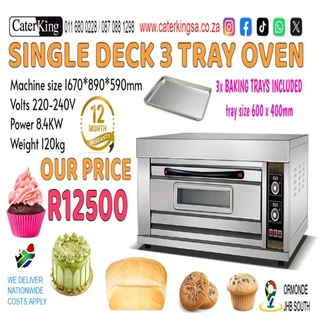 Single deck 3 tray oven