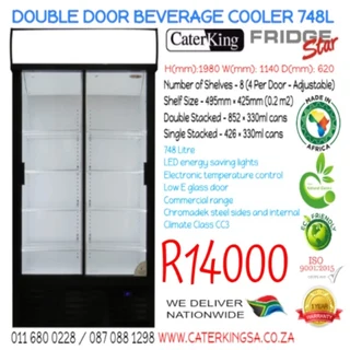 Fridgestar Double Door beverage Cooler 748L