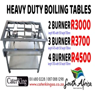 Heavy duty boiling tables (fixed legs)