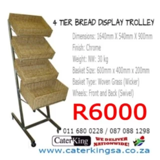 4 Tier Bread Display Trolley