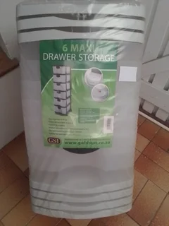 SIX (6) MAXI DRAWER PLASTIC STORAGE UNIT TOWER (BRAND NEW)