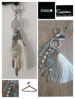 Key Ring with evil eye 刺 charms.