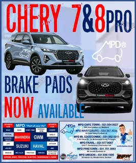 Brake pads for Chery 7&8 pro