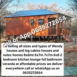 6x8m 7x8m 7x7m 6x7m log homes for sale
