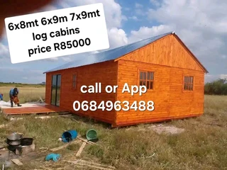 6x6m 6x7m 7x7m log homes for sale