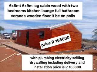 6x8m 7x8m 6x9m log homes for sale