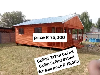 6x8m 6x7m 7x7m log homes for sale