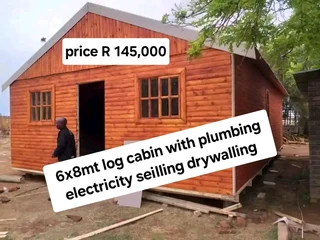 6x8m 7x8m 6x7m 7x7m log homes and nutec for sale