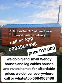3x6m 4x5m log homes for sale