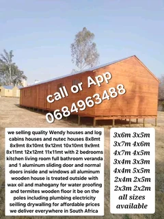 3x6m 3x5m 4x4m 4x5m log homes for sale