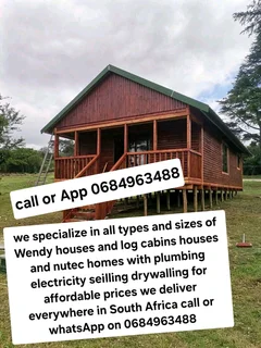 7x7m 6x7m 6x8m log homes for sale