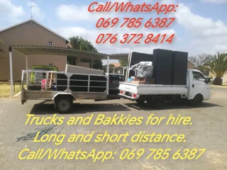 Trucks and Bakkies for hire.