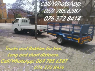 Trucks and Bakkies for hire.