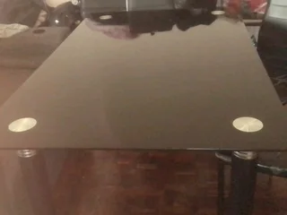 6 seater tempered glass table