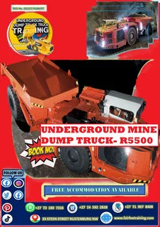 RDO, Competent B, Drill rig, LHD, UV, Roof bolter, Shift boss, Winch, underground dump truck school