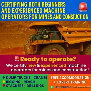Certifying both begginers and experienced machine operators for mine and construction fields