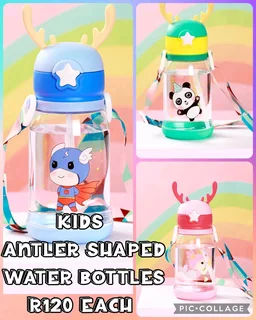 600ml Antler Shaped Water Bottle Kids Water Bottle With Straw Water Cup R80 each Sunday special