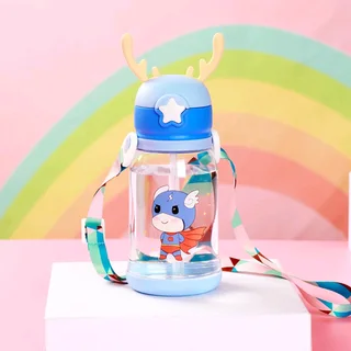 600ml Antler Shaped Water Bottle Kids Water Bottle With Straw Water Cup R80 each Sunday special