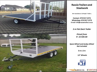 3 m Flat Deck Trailer NRCS approved