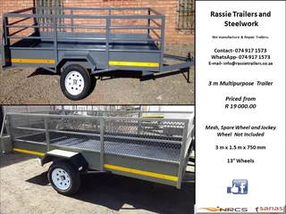 3 m Multipurpose Trailer NRCS approved