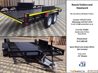5 m Car Trailer NRCS approved