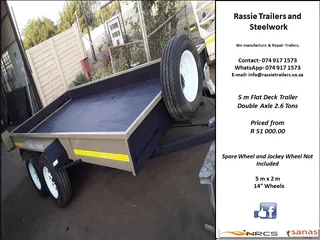 5 m Flat Deck Trailer NRCS approved