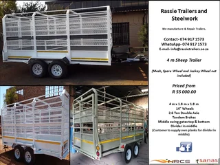 4 m Sheep Trailer NRCS approved