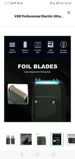 VGR Professional Electric Ultra Thin Rechargeable Shaver Beard Trimmer-G