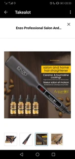 Enzo Professional Salon And Home Hair Straightener With Argan Oils