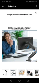 Single Monitor Desk Mount Gas Spring Monitor Arm Adjustable for Max 32-inch