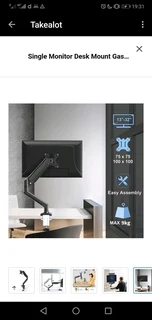 Single Monitor Desk Mount Gas Spring Monitor Arm Adjustable for Max 32-inch