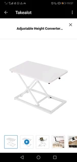 Adjustable Height Converter Standing Desk Riser Lift for Laptop &amp; Monitor - White