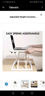 Adjustable Height Converter Standing Desk Riser Lift for Laptop &amp; Monitor - White