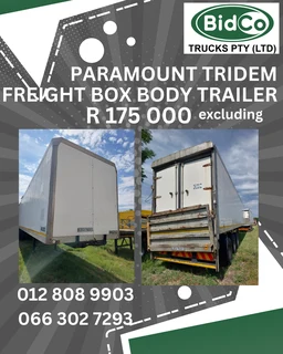 2014 Paramount Tridem Dry Freight Box Body Trailer