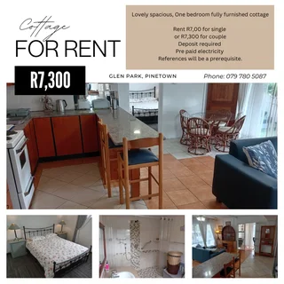 Fully Furnished • Spacious 1-Bedroom Cottage with Study – Glenpark, Pinetown