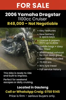 2006 Yamaha dragstar 1100cc