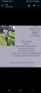Hello everyone  my name is queen lm looking for job around pretoria
